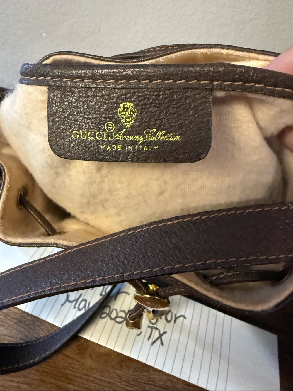 Gucci Brown GG Supreme Canvas Bucket Crossbody Authentic Vintage - Picture 6 of 8
